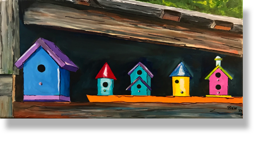 Birdhouses, Acrylic